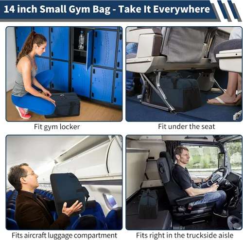 Miniatura 2 de Bolsa de gimnasio pequeña con bolsillo húmedo, Azul marino, Bolsa de gimnasio pequeña