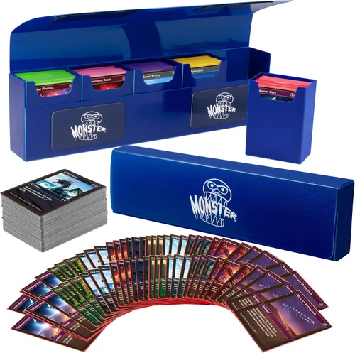 Miniatura 9 de Monster Protectors Caja magnética Hydra de 5 barajas, color blanco, con capacidad para 375 tarjetas TCG, cierre de autobloqueo, compatible