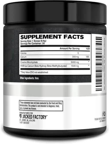 Miniatura 8 de Jacked Factory Suplemento en polvo de creatina HMB con monohidrato de creatina y HMB para hombres y mujeres para el crecimiento muscular, mayor