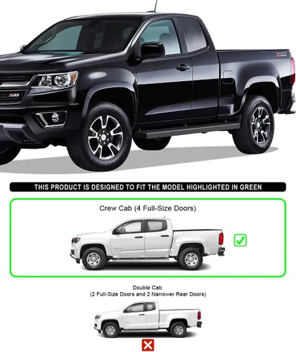Miniatura 2 de APS Estribos laterales (barras nerf, pasos laterales, barras de paso) Compatibles con Chevy Colorado GMC Canyon 2015-2026 camioneta de cabina doble