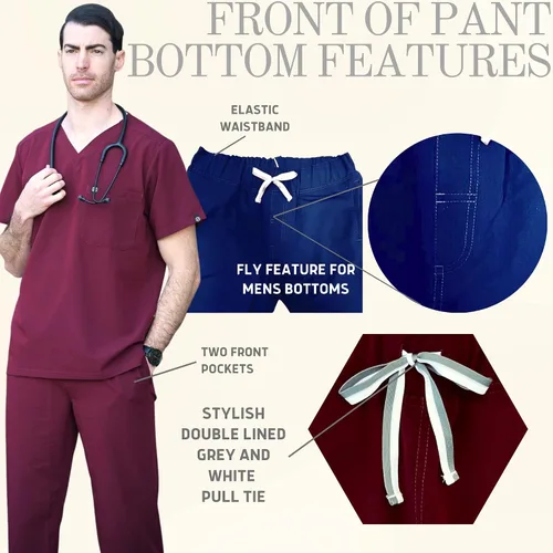 Miniatura 6 de HUMBLE Scrubs Pantalón Cordón Mujeres Pierna Recta Uniforme Médico
