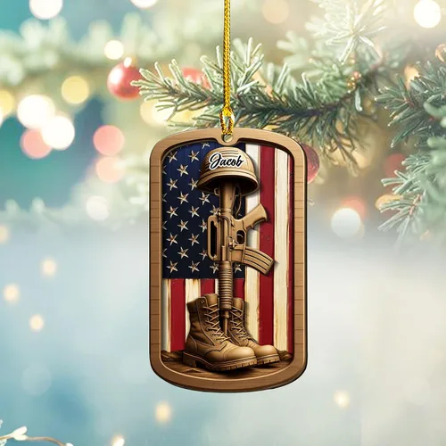 Miniatura 31 de Adornos de Navidad del ejército estadounidense, adorno de veterano para hombres y mujeres, adornos patrióticos para decoración de árbol de Navidad