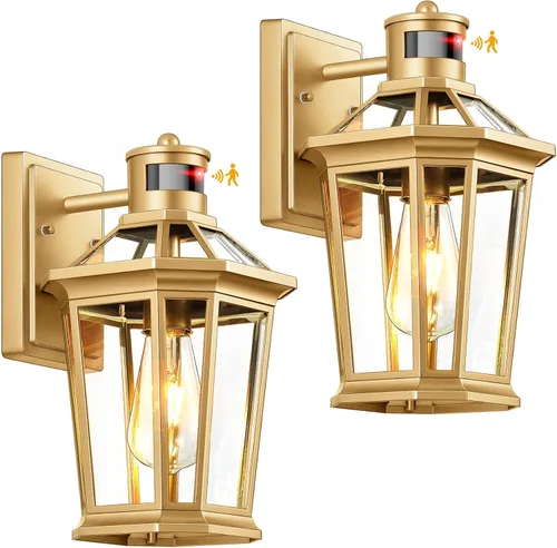 Miniatura 18 de VIANIS Luces exteriores grandes con sensor de movimiento negro, rango de detección ajustable, accesorios de iluminación exterior de aluminio