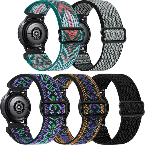 Paquete de 5 correas elásticas de nailon compatibles con pulseras de 0.787 in