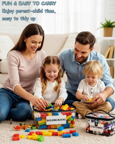 Miniatura 5 de Paquete de 6 bolsas de almacenamiento transparentes extra grandes con etiqueta y bolsillo, bolsas organizadoras versátiles impermeables para libros