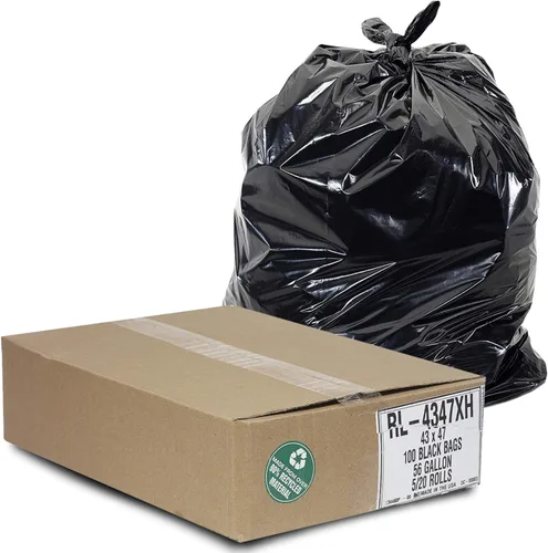 Miniatura 18 de Aluf Plastics RL-3339XH - Bolsas de basura negras resistentes de 33 x 39 pulgadas, 1.5 mil de grosor, capacidad de 33 galones (100 unidades)