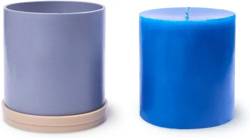Moldes de velas para hacer velas en forma de cilindro - Altura: 4.3 pulgadas, ancho: 3.9 pulgadas - Moldes de cera para manualidades - Moldes de