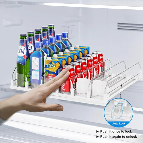 Miniatura 2 de Dayacoco Organizador de bebidas, dispensador de bebidas de refrescos para refrigerador, organizador de bebidas para nevera, 12 onzas, 16 onzas, 20
