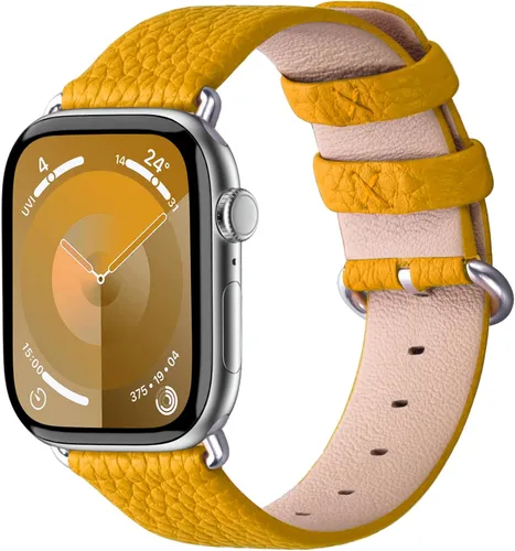 Miniatura 13 de Fullmosa Correa compatible con Apple Watch de cuero rojo de 1.65, 1.61, 1.58, 1.5 pulgadas, correa para iWatch para Series ultra3/2/1 SE3/2/1