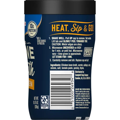 Miniatura 10 de Caldo de hueso de pollo para beber Swanson S, 10.75 oz Taza apta para microondas (Paquete de 8)