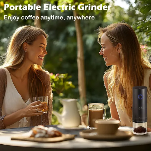 Miniatura 6 de Molinillo de café eléctrico portátil con 38 ajustes de molienda ajustables, batería recargable de 1500 mAh, molinillo de café portátil