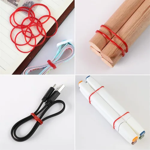 Miniatura 4 de 500 bandas de goma rojas de 1.5 pulgadas, bandas elásticas de goma de uso general, bandas elásticas resistentes para el hogar, oficina, escuela