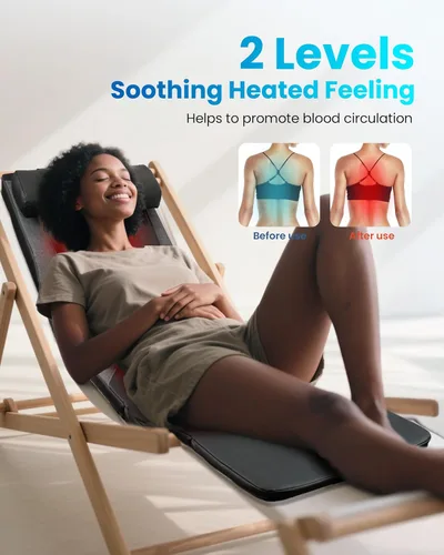 Miniatura 3 de COMFIER FSA - Alfombrilla de masaje de cuerpo completo con calor, masajeador de espalda Shiatsu elegible para aliviar el dolor, amasamiento