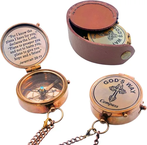 Miniatura 2 de Brújula God's Way - Regalos de bautismo y graduación para niños y hombres, regalos católicos e inspiradores