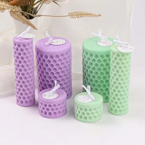 Miniatura 4 de Grainrain Molde de vela de colmena 3D Molde de jabón de panal de silicona Molde de cera de vela para fabricación de velas (SXY042)