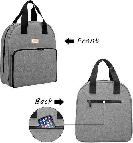 Miniatura 5 de Bolsa de Bordado CURMIO, Almacenamiento Portátil para Proyectos con Aro, Hilo y Suministros de Punto de Cruz, SOLO LA BOLSA, Gris (Diseño Patentado)