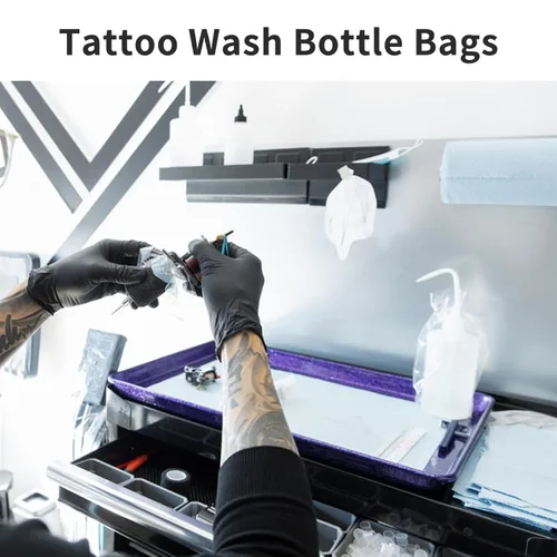Miniatura 5 de ZHOOGE 250 bolsas para botellas de lavado de tatuajes de 9.86 x 5.91 pulgadas, color blanco, transparente, sin olor, desechables, para botellas