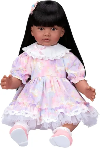 Miniatura 6 de Pinky 24 pulgadas 24.0 in Lovely Reborn Baby Girl Muñecas bebé realista aspecto vida como muñeca bebé muñeca vinilo silicona pelo largo bebé juguete