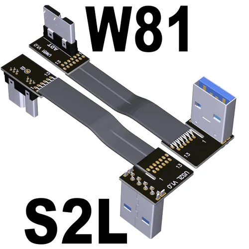 Miniatura 18 de ADT-Link USB 3.0 Tipo A macho a Micro-B Macho Cinta plana EMI Blindaje Cable plano FPC USB 3.0 Micro B Conector de ángulo de 90 grados hacia arriba