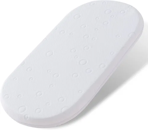 Miniatura 9 de Colchón de moisés para bebé, 24" x 20.8" x 2" colchón de espuma viscoelástica de gel de doble cara con funda suave transpirable extraíble que se
