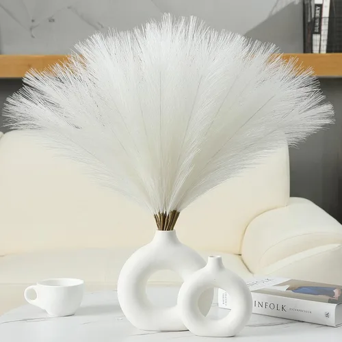Miniatura 19 de Ureymx Hierba de Pampas Artificial Decorativa 17.7 Pulgadas 30pcs, Arreglo Floral de Hierba de Pampas y Relleno de Jarrón Hierba de Pampas Azul