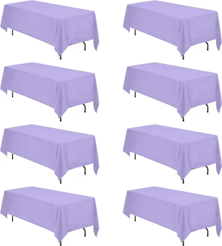 Miniatura 114 de BRILLMAX 6 Pack de Manteles Azul Marino para Mesas Rectangulares de 8 Pies 90 x 156 Pulgadas - 8 pies Mantel Rectangular a Granel de Lino