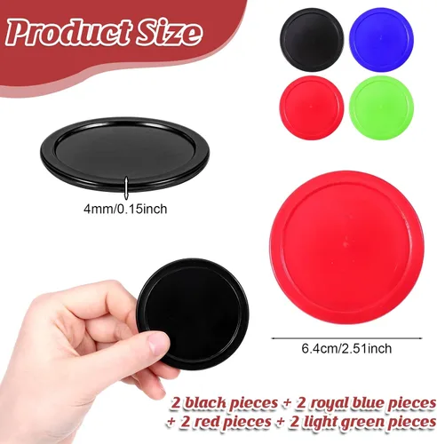 Miniatura 3 de 2.5 Inch Hockey Pucks, 8 Pcs Air Hockey Pucks Set Durable Puck for Air Hockeys Table