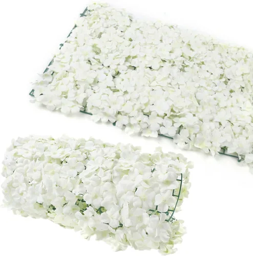 Miniatura 10 de Paquete de 10 paneles de pared de flores artificiales de 24 x 16 pulgadas, paneles de pared románticos de rosas de seda para bodas, fiestas, hogar