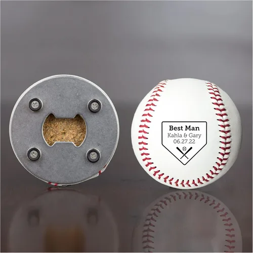 Miniatura 3 de Abridor de botellas de béisbol, padrinos de boda, regalo impreso para el padrino de béisbol personalizado, tamaño oficial, propuesta de boda