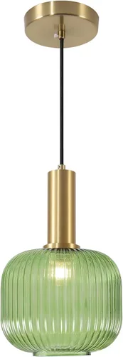 Miniatura 10 de KCO Lighting Lámpara Colgante Mini de Cristal Ahumado, Accesorio de Iluminación de 1 Luz Oro Cepillado, Luces Colgantes para Isla de Cocina