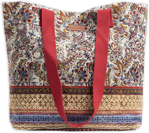 Miniatura 16 de Maison d' Hermine - Bolsa de lona de algodón reutilizable para mujeres, con asa para el hombro, bolsas a granel para compras y viajes