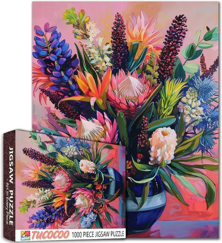 Miniatura 14 de Christal - Rompecabezas de 1000 piezas con diseño de iris blanco para adultos, con fondo celta, rompecabezas de 27 x 20 pulgadas, coloridos