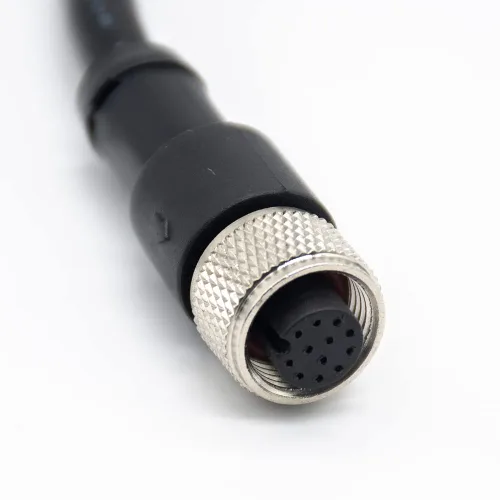 Miniatura 2 de Elecbee Cable M12 A-Code Conector recto de cabeza hembra individual Cable eléctrico de enchufe de aviación (cable de 12 pines 1M/3.3 pies)