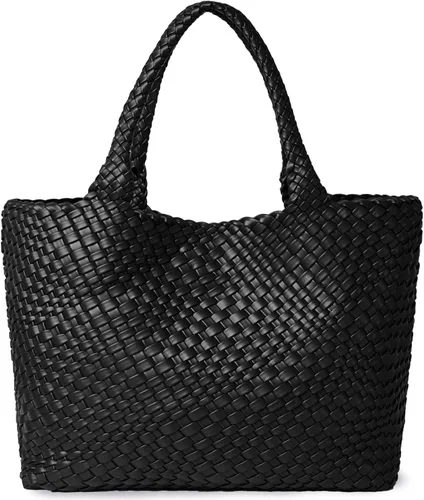 Miniatura 11 de Bolso de hombro tejido para mujer, asa superior de moda, piel vegana suave