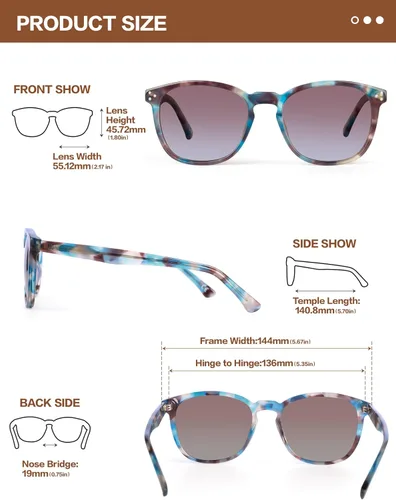 Miniatura 13 de Gafas de sol polarizadas para mujer con protección UV para mujer, a la moda, grandes sombras con marco de acetato BC2110