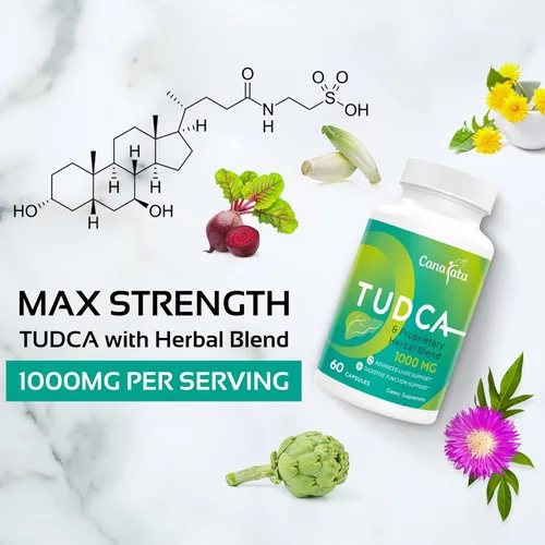 Miniatura 3 de TUDCA Suplementos de apoyo hepático de 1000 mg - 60 cápsulas veganas, sales biliares TUDCA con mezcla de hierbas de cardo mariano para limpiar