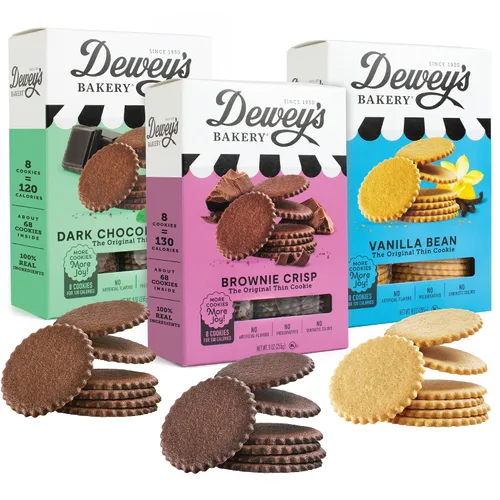 Miniatura 7 de Dewey's Bakery Meyer Lemon, Brownie Crisp & Triple Ginger Moravian Cookie Paquete variado fino Horneado en pequeños lotes Ingredientes reales