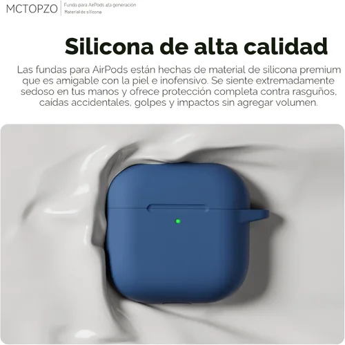 Miniatura 3 de Funda para AirPods 4 2024, viene con kit de limpieza, funda protectora de silicona suave para fundas Apple AirPods de 4ª generación con llavero
