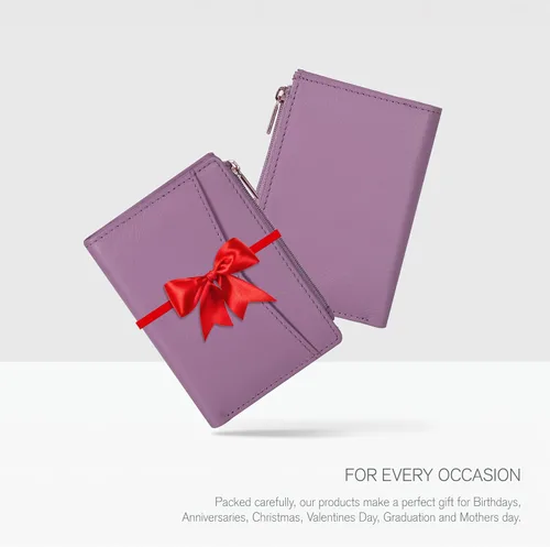 Miniatura 5 de Oak Leathers Cartera de cuero para mujer – Monedero pequeño RFID para tarjetas de crédito y soporte de identificación para damas, regalo