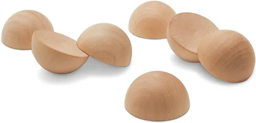 Miniatura 11 de Bolas de madera divididas de 3 pulgadas, paquete de 6 medias bolas de madera para manualidades y coronas de bricolaje, por Woodpeckers