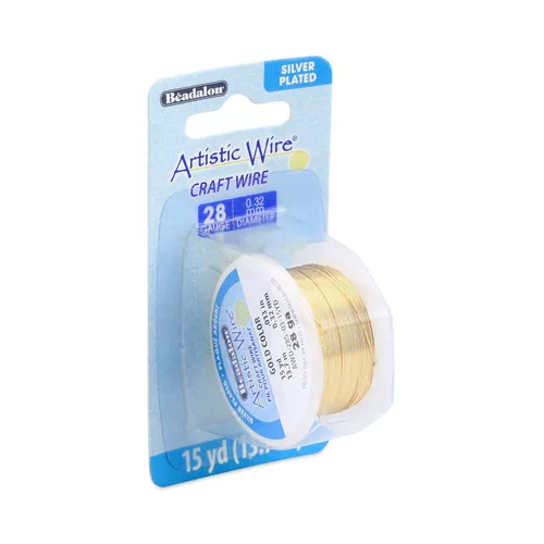 Miniatura 44 de Artistic Wire Alambre de Cobre Coloreado Plateado en Plata Resistente al Deslustre para Manualidades y Envolver Joyería, Resistente al Deslustre