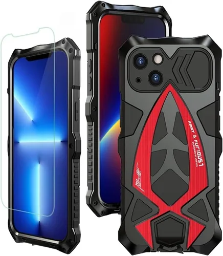 Miniatura 9 de Armor - Funda protectora para iPhone 13 de grado militar, cubierta de cuerpo completo, parachoques de aluminio, silicona incorporada, a prueba