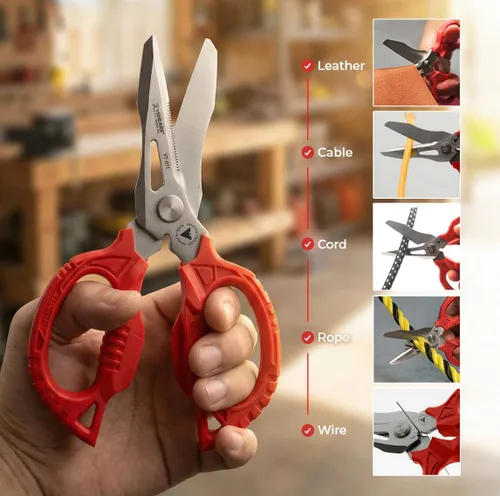Miniatura 4 de VAMPLIERS vSHEARS: Tijeras multiuso de 6.3 pulgadas. Tijeras combinadas de cuchillas multiusos 4 en 1, cuerpo de acero inoxidable japonés de primera