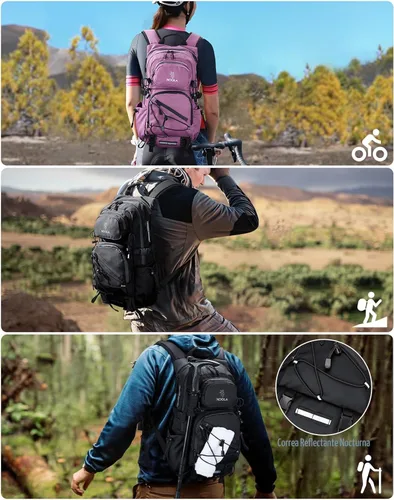 Miniatura 8 de NOOLA Mochila de Hidratación con Vejiga de Agua de 3L - Mochila de Agua de 22L para Senderismo, Ciclismo, Correr, Ciclismo - Mochila Ligera