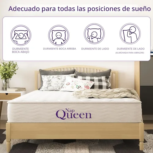 Miniatura 9 de NapQueen - Colchón en caja de resortes internos de 6 y 8 pulgadas, certificado CertiPur-US, Alivio de soporte (Individual, 8 pulgadas)