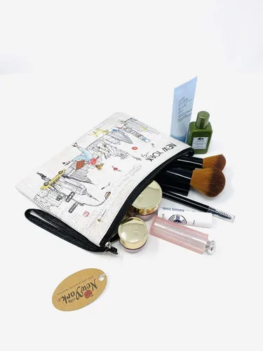 Miniatura 6 de Bolso grande de la mano del bolso del maquillaje del bolso de la cremallera del recuerdo de Nueva York para niñas y mujeres, JP-330133A, Bolso