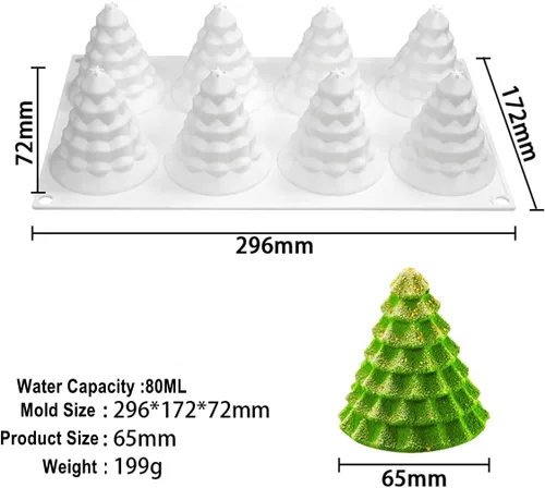 Miniatura 2 de TUKE Molde de silicona para árbol de Navidad, moldes en forma de árbol para hacer velas de jabón hechas a mano, pasteles, dulces de postre