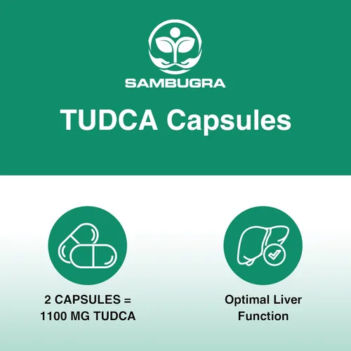 Miniatura 4 de Sambugra Suplementos de TUDCA para el Hígado 1100mg, Suplemento de Sal Biliar TUDCA de Fuerza Ultra Testado por Terceros, Apoyo Hepático