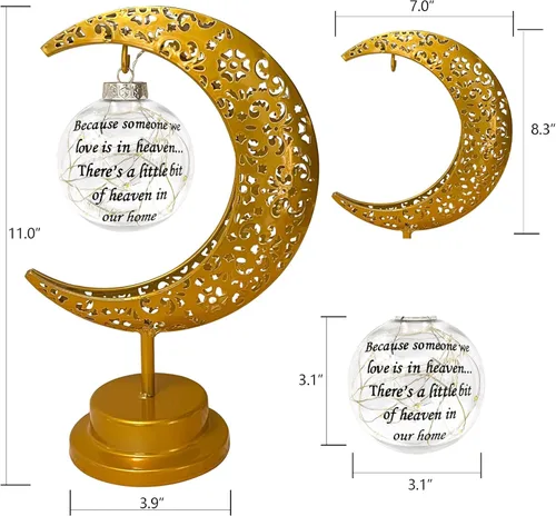 Miniatura 3 de Linterna de simpatía - Recuerdo de luna por la pérdida de un ser querido; regalo de duelo en honor a la madre, padre - Condolencias funerarias