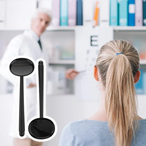 Miniatura 2 de Paquete de 4 oclusores de ojo de mano negros de plástico Vision Optics Optometría Instrumento para examen de gráfico ocular